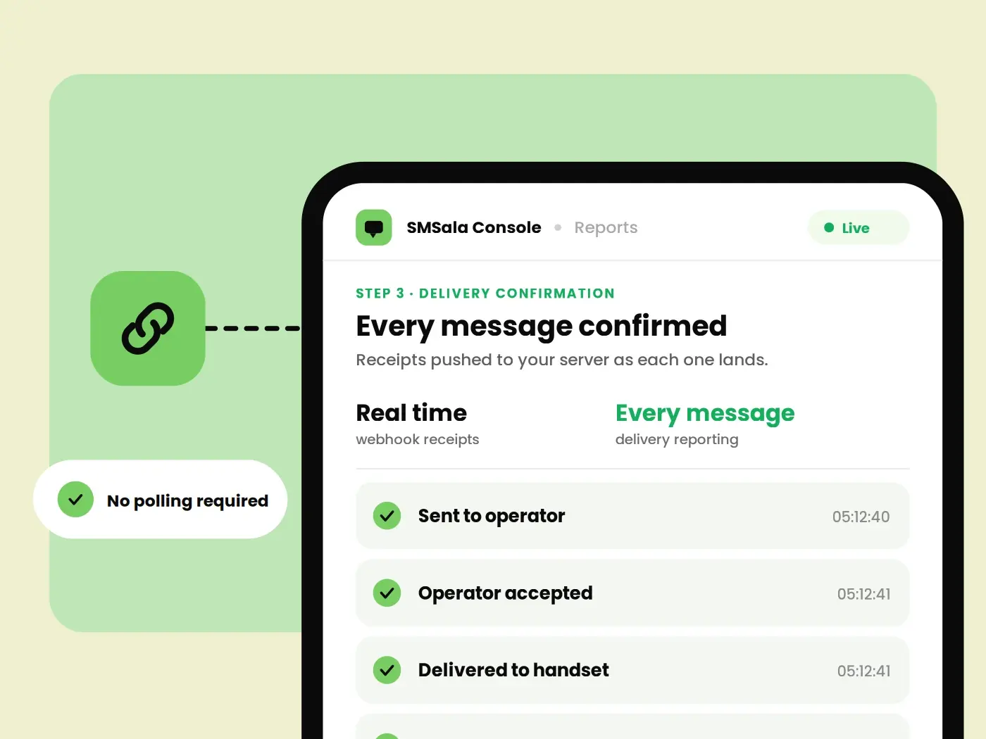 Know your message status instantly.